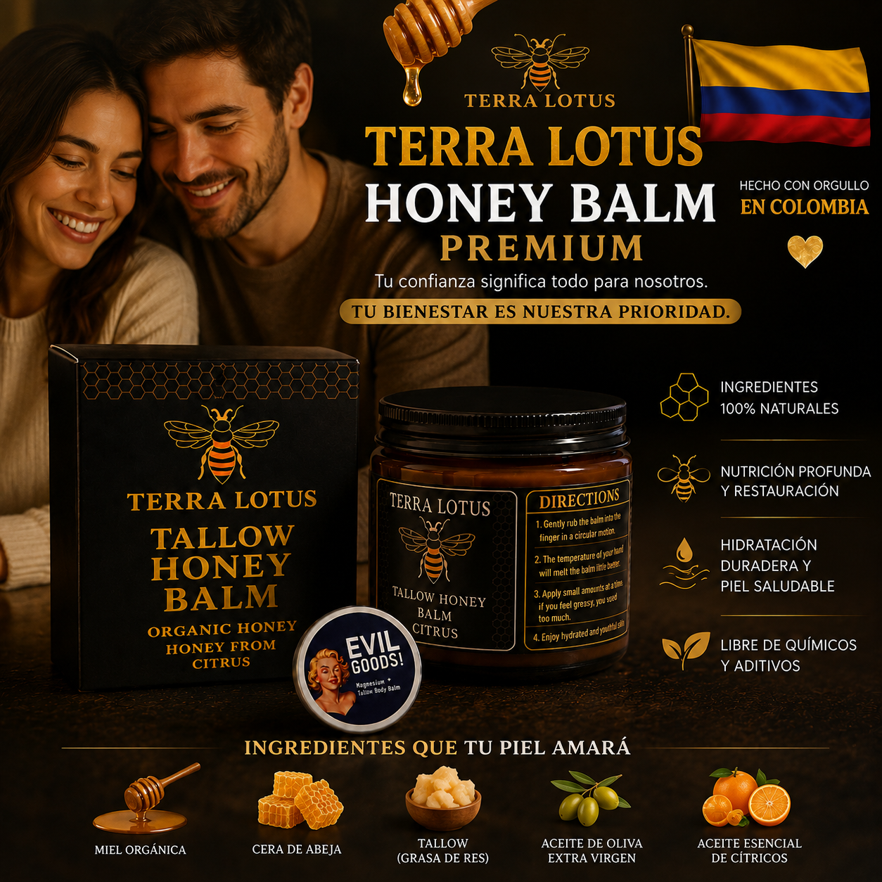 Terra Lotus Tallow Honey Balm 57g/ Hidratación natural para la piel