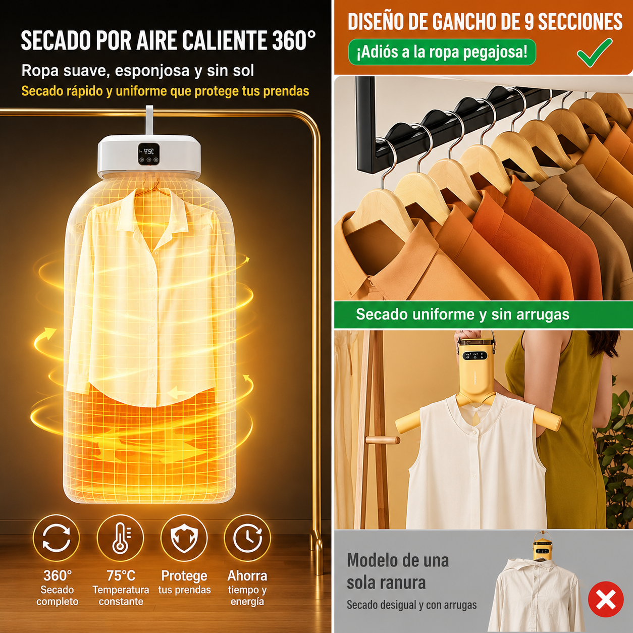 Mini secador portátil / Ropa seca, fresca y lista para usar más rápido