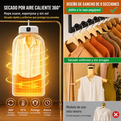 Mini secador portátil / Ropa seca, fresca y lista para usar más rápido