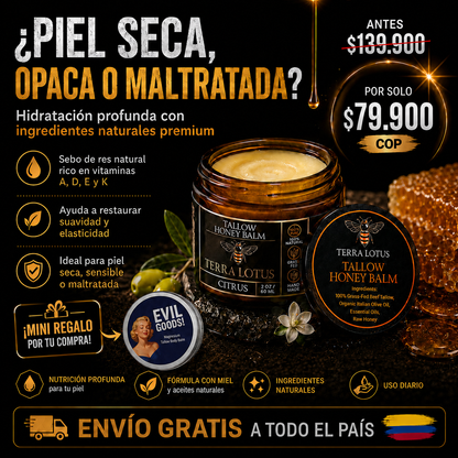 Terra Lotus Tallow Honey Balm 57g/ Hidratación natural para la piel
