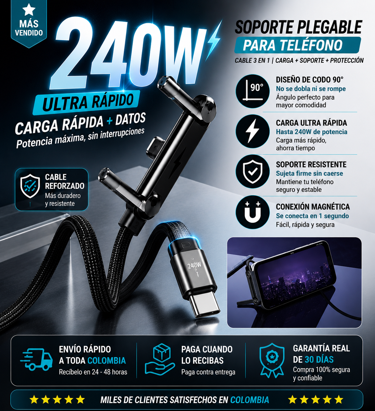 Olvídate de los cables que se dañan al usar el celular